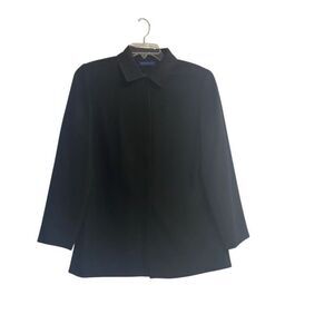 KAREN SCOTT Women’s Lined Jacket Blazer Black Size‎ 8  Pointed Collar Vintage